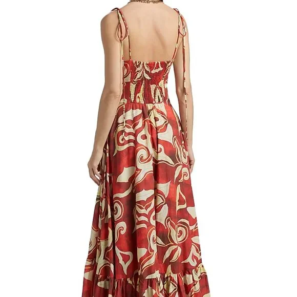 Maria CherAlavarado Vivian Cotton Abstract Maxi Dress
